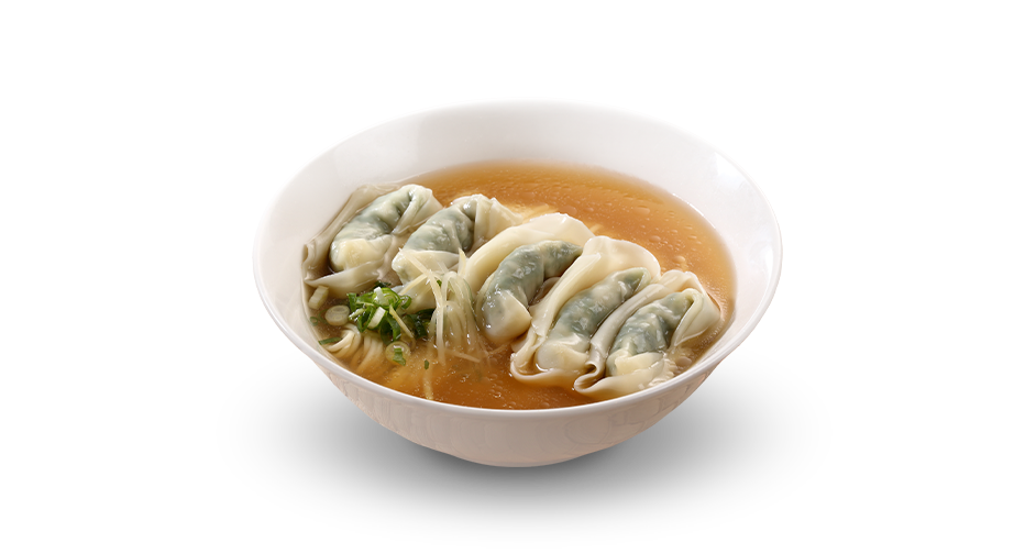 Vegetable and Ground Pork Wonton Noodle Soup