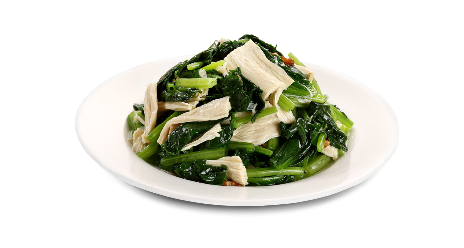 Stir-Fried Spinach with Yuba